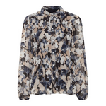 Load image into Gallery viewer, ICHI Chiffon Printed Shirt - Big Total Eclipse Flower Aop
