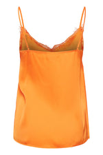 Load image into Gallery viewer, ICHI Lace Trim Satin Cami - Persimmon Orange
