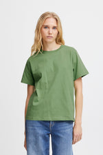 Load image into Gallery viewer, ICHI Everyday Relaxed Plain T-Shirt - Green Tea
