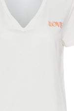 Load image into Gallery viewer, ICHI Love Logo V-Neck T-Shirt - Cloud Dancer
