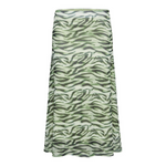 Load image into Gallery viewer, ICHI Animal Zebra Print Midi Skirt - Green Tea
