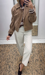 Load image into Gallery viewer, Suede Bomber Jacket
