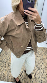 Load image into Gallery viewer, Suede Bomber Jacket
