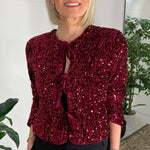 Load image into Gallery viewer, Sequin Bow Cardigan
