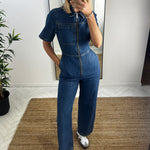 Load image into Gallery viewer, Selected Femme Denim Jumpsuit - Medium Blue

