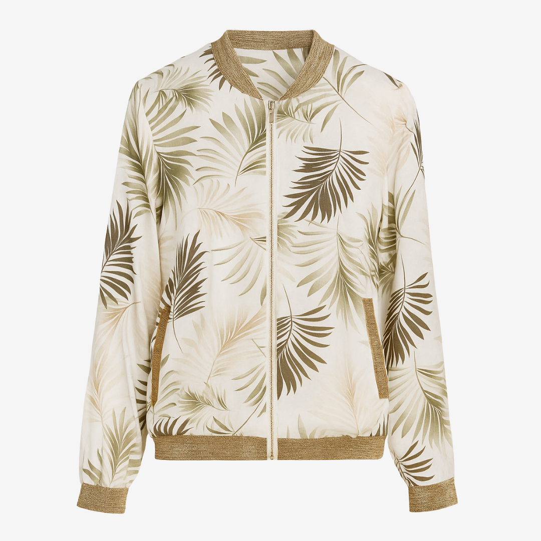 Palm Print Bomber Jacket