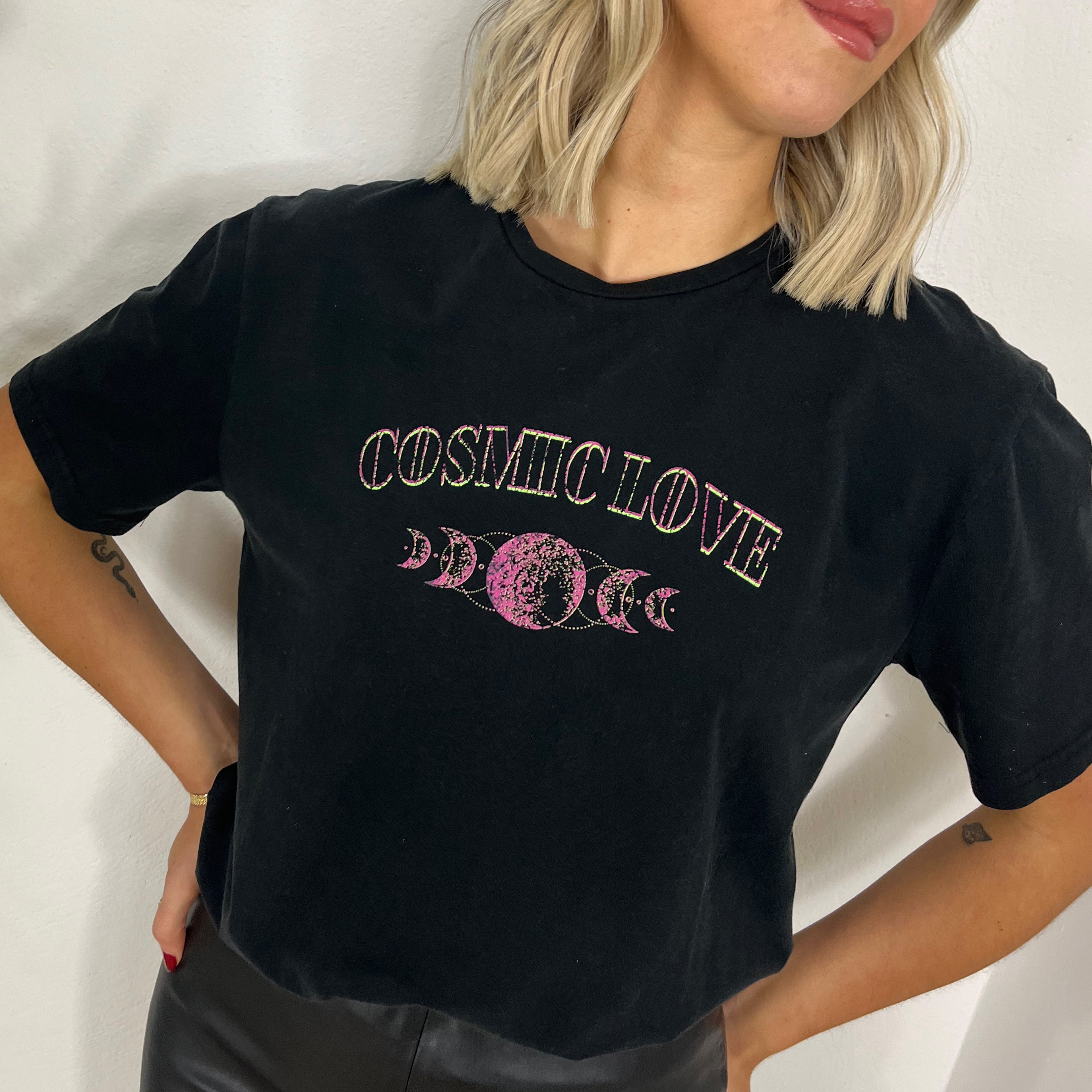 Alexa Graphic Cosmic Love T-Shirt - Black