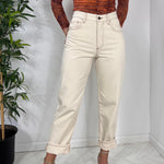Load image into Gallery viewer, Sisley Natural Coloured Mom Fit Jeans - Beige
