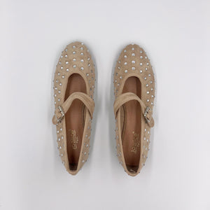Faux Suede Diamonte Pump