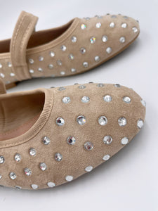Faux Suede Diamonte Pump