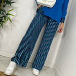 Load image into Gallery viewer, ICHI Retro Print Trousers - Indigo Bunting Check
