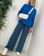 Load image into Gallery viewer, ICHI Retro Print Trousers - Indigo Bunting Check
