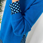 Load image into Gallery viewer, ICHI Ribbed Knit Side Slit Jumper - Indigo Bunting
