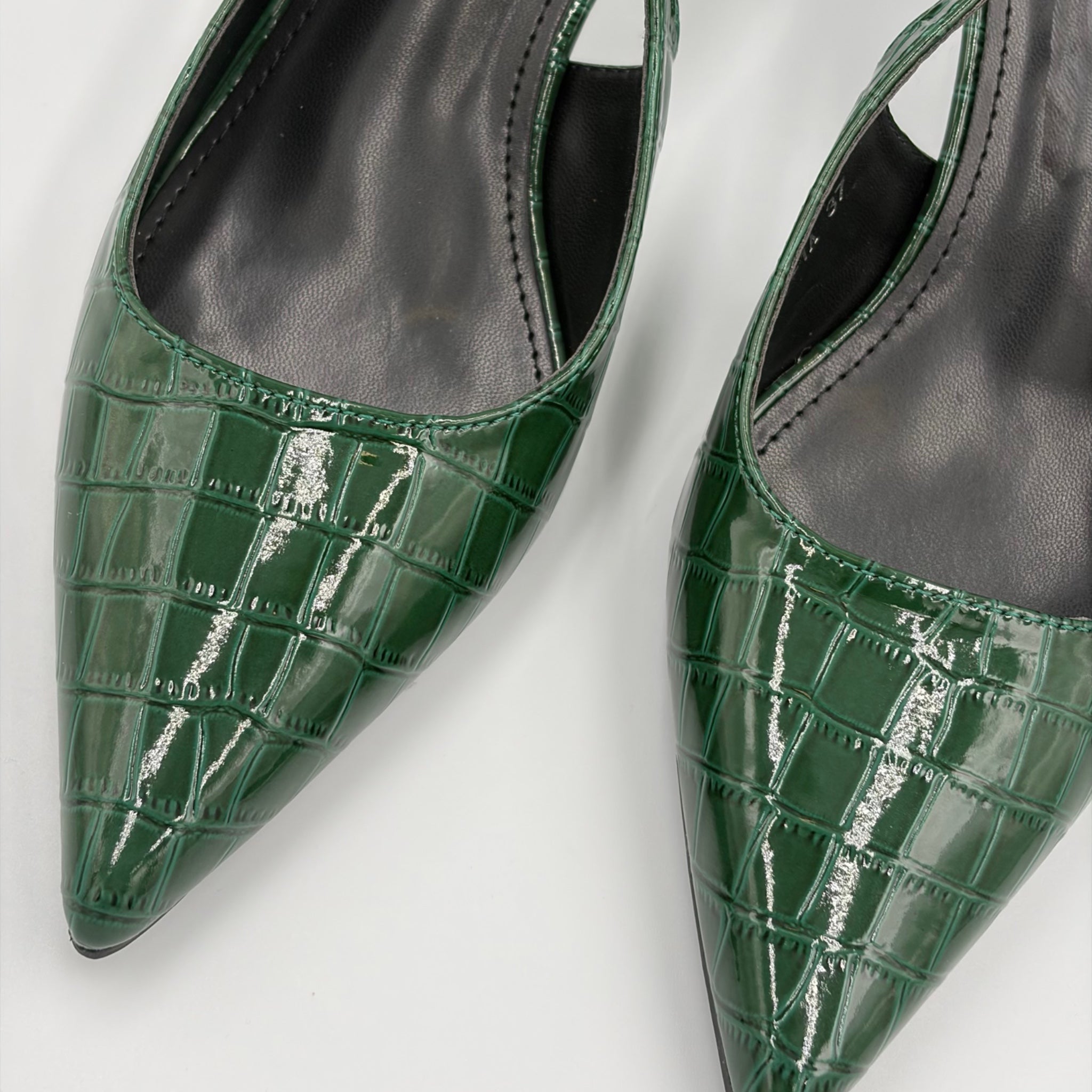 Croc Embossed Slingback Heel