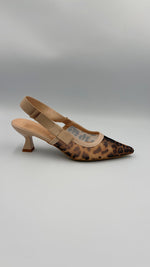 Load image into Gallery viewer, Mesh Leopard Print Slingback Heel
