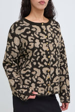 Load image into Gallery viewer, Ichi Animal Print Cardigan
