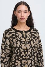 Load image into Gallery viewer, Ichi Animal Print Cardigan
