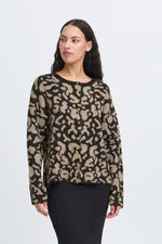Load image into Gallery viewer, Ichi Animal Print Cardigan
