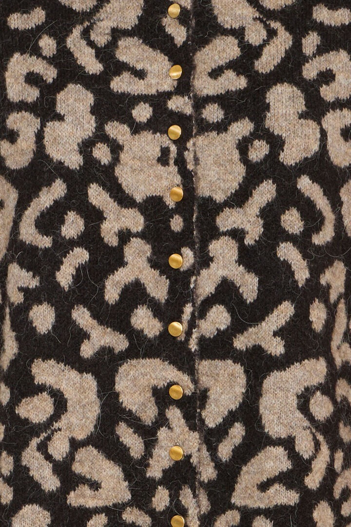 Ichi Animal Print Cardigan
