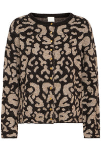 Ichi Animal Print Cardigan