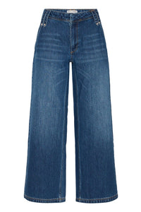 Pulz Washed Wide Leg Jeans