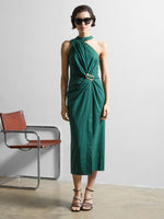 Load image into Gallery viewer, French Connection Aspen Linen Blend Halter Dress
