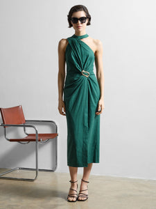 French Connection Aspen Linen Blend Halter Dress