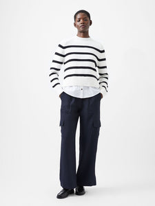 French Connection Lilly Mozart Stripe Poplin Mix Top