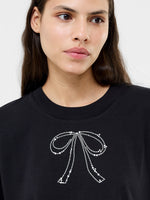 Load image into Gallery viewer, Pearl Hotfix Bow Short Sleeve T Shirt
