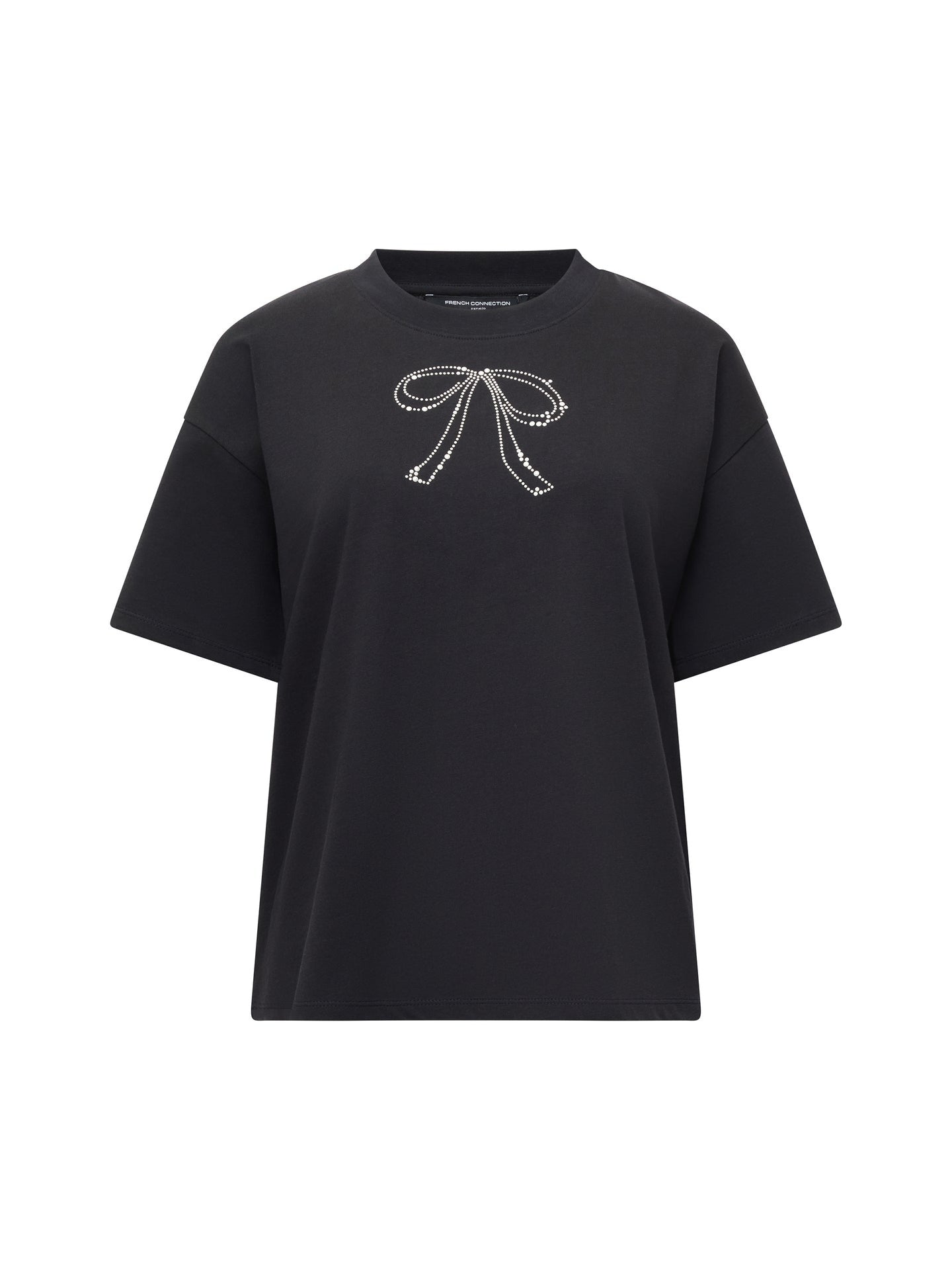 Pearl Hotfix Bow Short Sleeve T Shirt