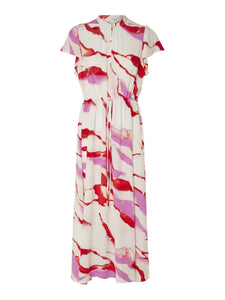 Selected Femme Marble Short Sleeve Ankle Dress - Cradle Pink