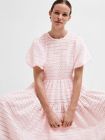 Load image into Gallery viewer, Selected Femme Balloon-Sleeved Midi Dress - Cradle Pink
