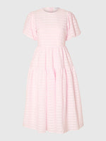 Load image into Gallery viewer, Selected Femme Balloon-Sleeved Midi Dress - Cradle Pink
