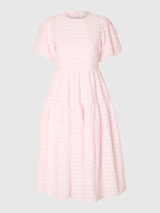 Selected Femme Balloon-Sleeved Midi Dress - Cradle Pink