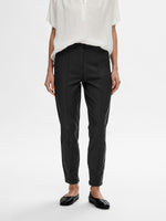 Load image into Gallery viewer, Selected Femme Cropped Slim Fit Trousers - Black
