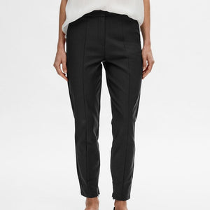 Selected Femme Cropped Slim Fit Trousers - Black