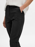 Load image into Gallery viewer, Selected Femme Cropped Slim Fit Trousers - Black
