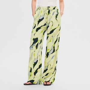 Selected Femme Printed Wide-Leg Trousers - Birch