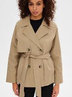 Load image into Gallery viewer, Selected Femme Short Trench Coat - Cornstalk
