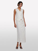 Load image into Gallery viewer, Sisley Stripe Linen Midi Skirt
