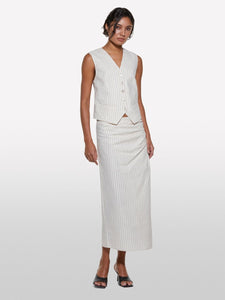 Sisley Stripe Linen Midi Skirt