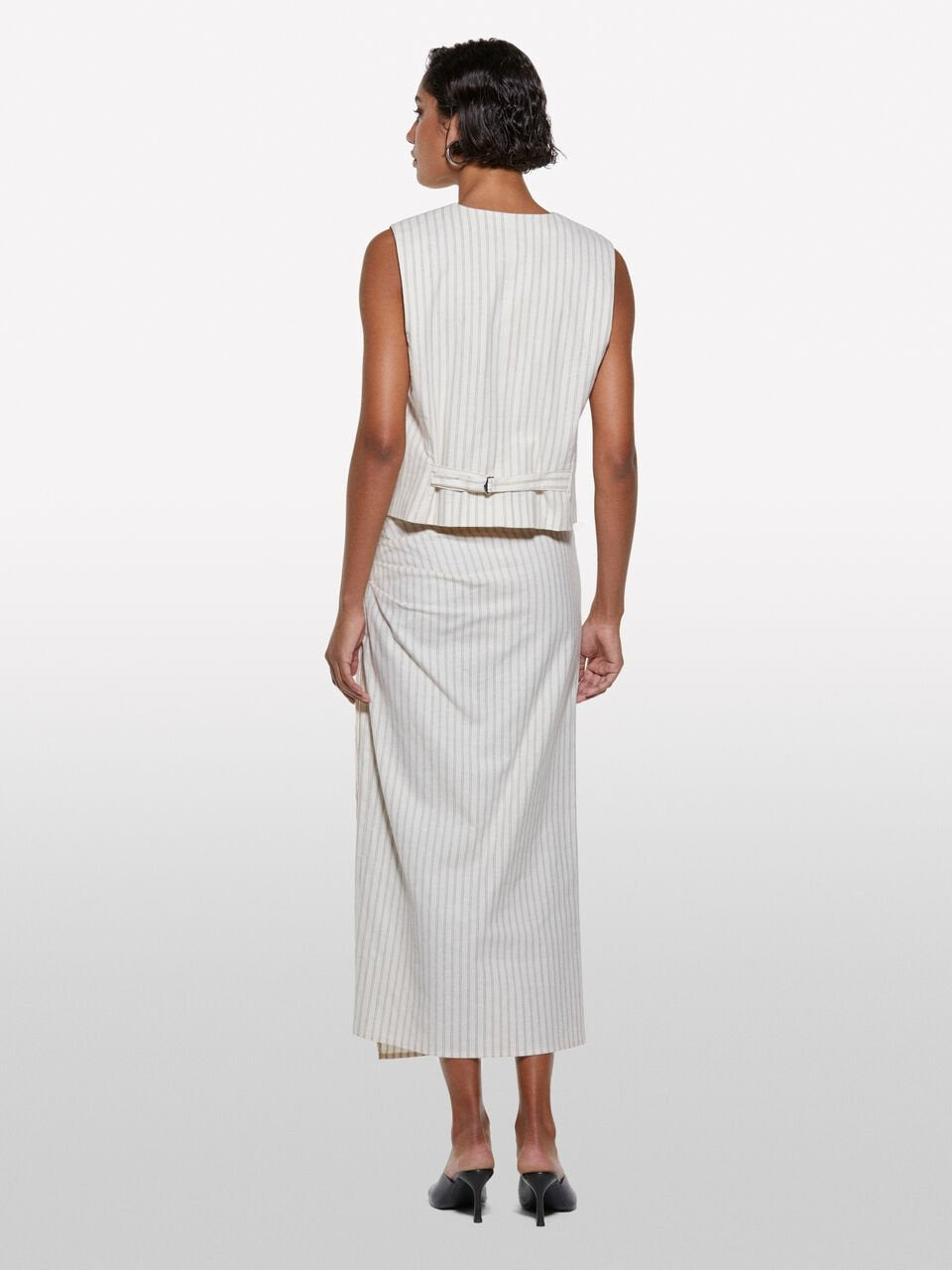 Sisley Stripe Linen Midi Skirt