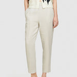 Load image into Gallery viewer, Sisley 100% Linen Tapered Trousers - Beige
