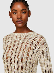 Sisley Ribbed Look Sweater - Beige