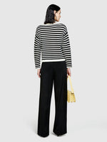 Load image into Gallery viewer, Sisley Sweater With Two Tone Stripes - Black/White
