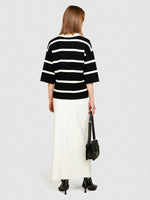 Load image into Gallery viewer, Sisley Denim Skirt With Slit - White
