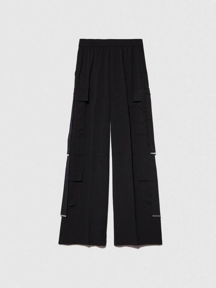 Sisley Flowy Cargo Trousers - Black