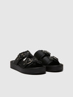 Load image into Gallery viewer, Sisley 100% Leather Buckle Sandals - Black
