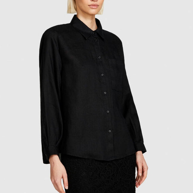 Sisley 100% Linen Shirt - Black