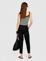 Load image into Gallery viewer, Sisley 100% Linen Tapered Trousers - Black
